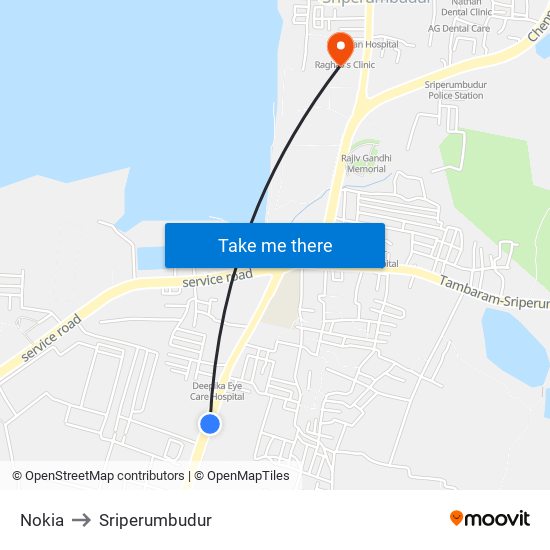 Nokia to Sriperumbudur map