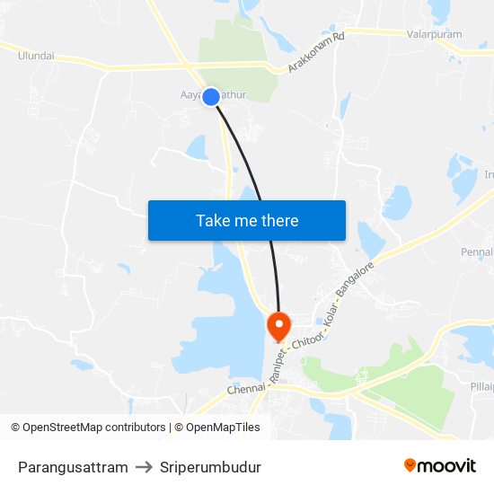 Parangusattram to Sriperumbudur map