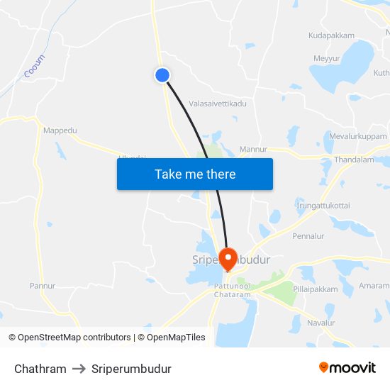 Chathram to Sriperumbudur map