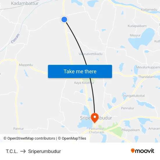T.C.L. to Sriperumbudur map