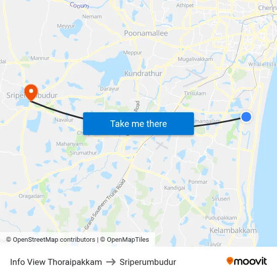 Info View Thoraipakkam to Sriperumbudur map