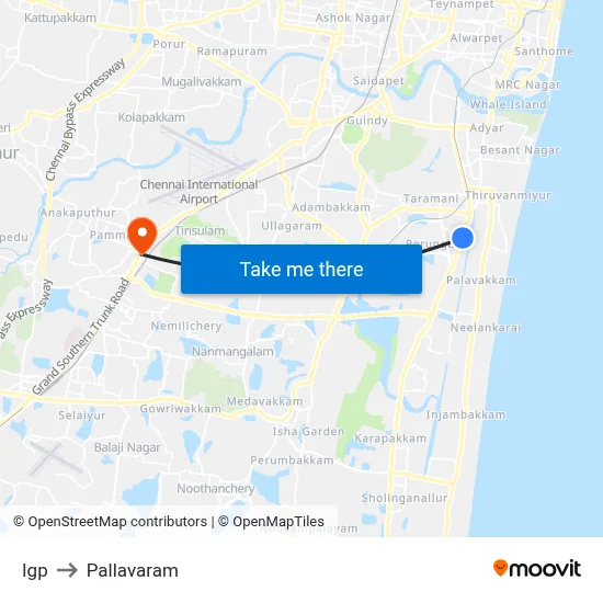Igp to Pallavaram map