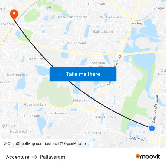 Accenture to Pallavaram map