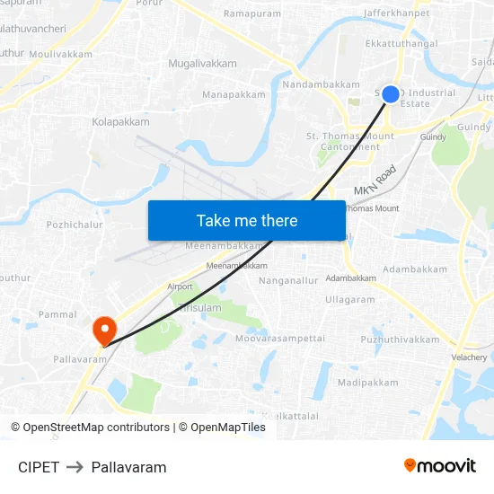 CIPET to Pallavaram map