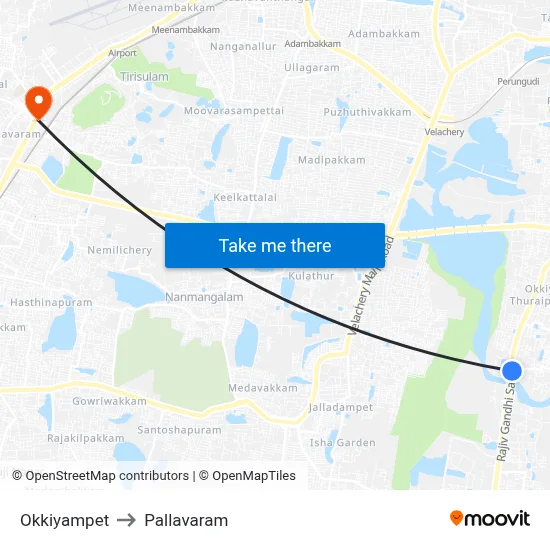 Okkiyampet to Pallavaram map