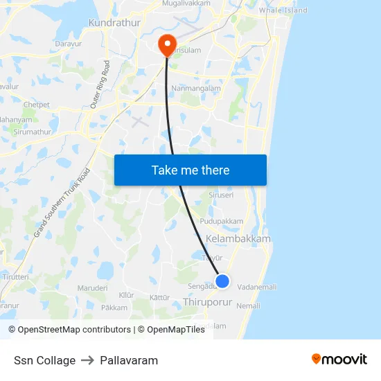 Ssn Collage to Pallavaram map