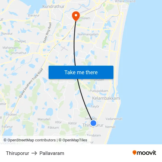 Thiruporur to Pallavaram map