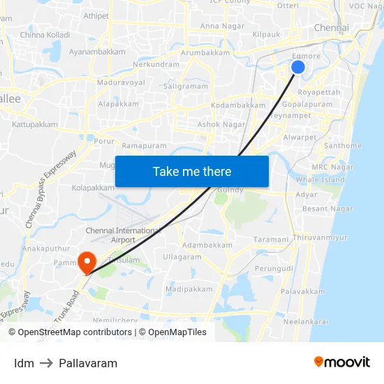 Idm to Pallavaram map
