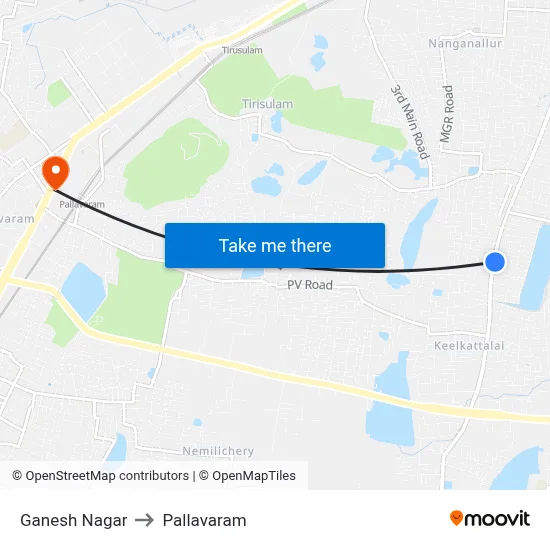 Ganesh Nagar to Pallavaram map