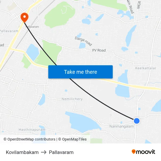 Kovilambakam to Pallavaram map