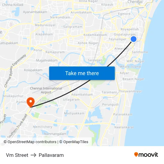 Vm Street to Pallavaram map