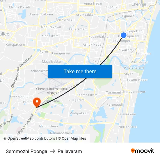 Semmozhi Poonga to Pallavaram map