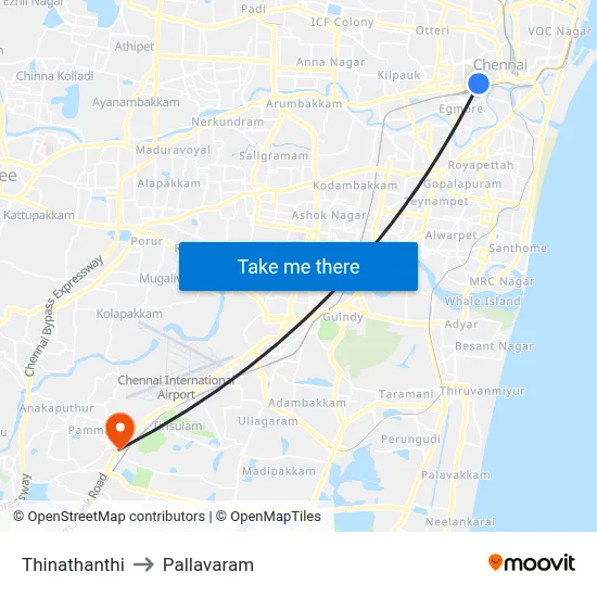 Thinathanthi to Pallavaram map
