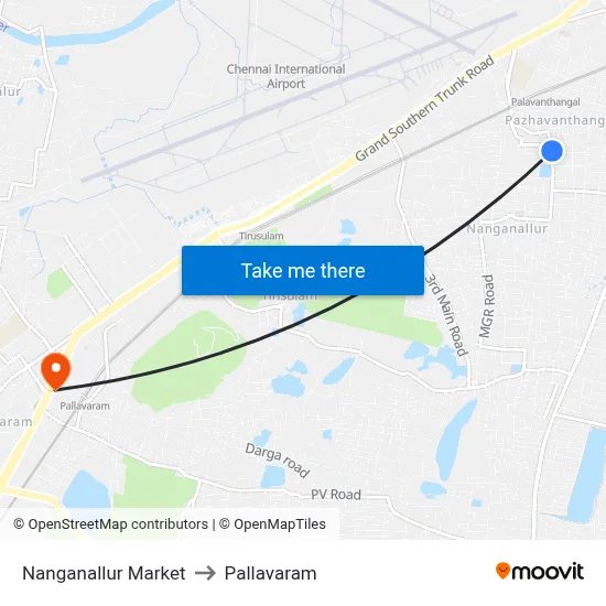 Nanganallur Market to Pallavaram map