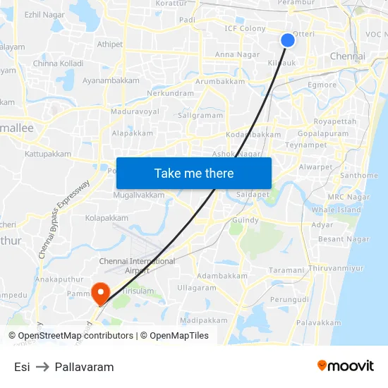 Esi to Pallavaram map