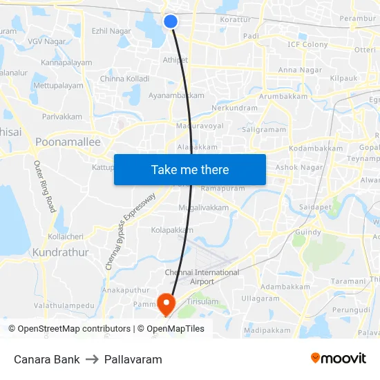 Canara Bank to Pallavaram map