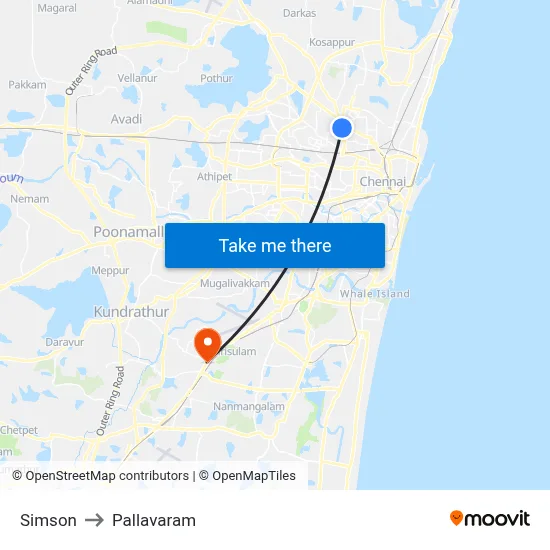Simson to Pallavaram map
