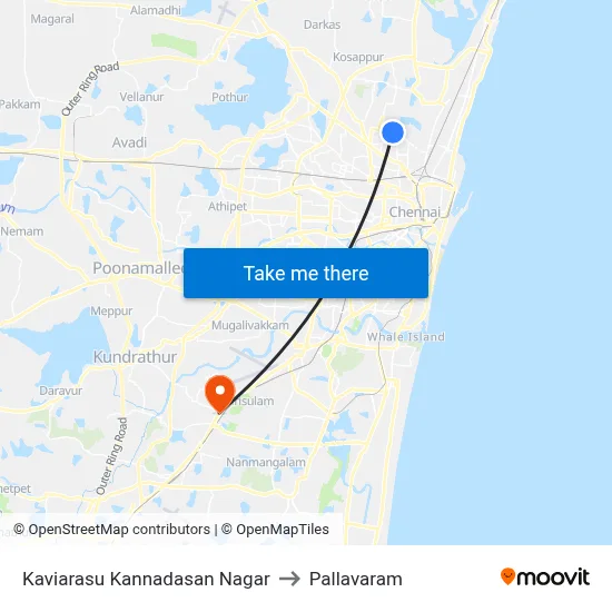 Kaviarasu Kannadasan Nagar to Pallavaram map