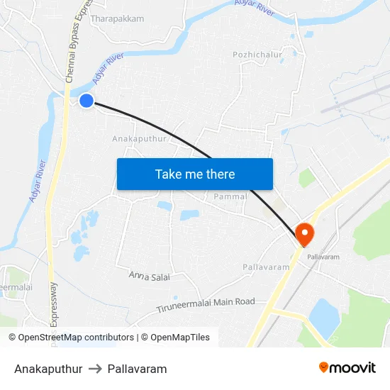 Anakaputhur to Pallavaram map
