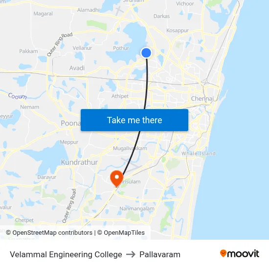 Velammal Engineering College to Pallavaram map