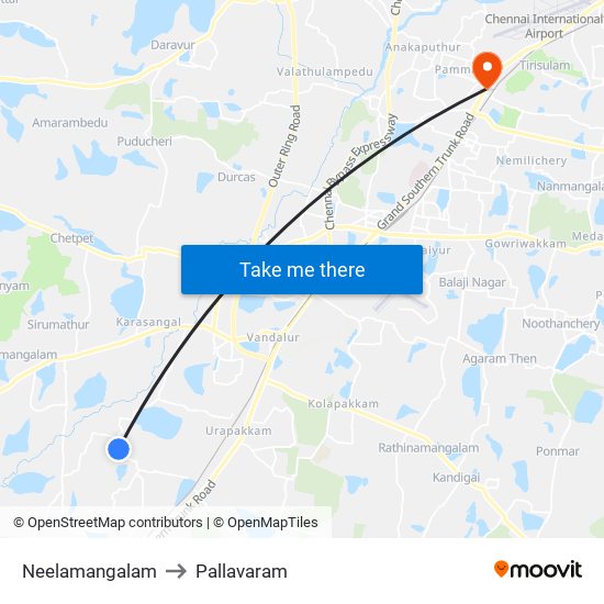 Neelamangalam to Pallavaram map