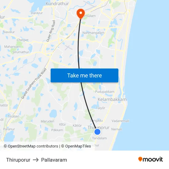Thiruporur to Pallavaram map