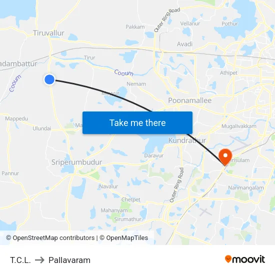 T.C.L. to Pallavaram map