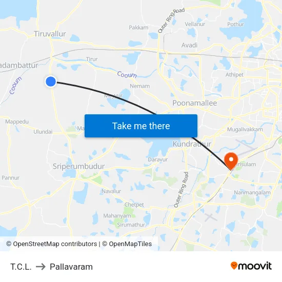 T.C.L. to Pallavaram map