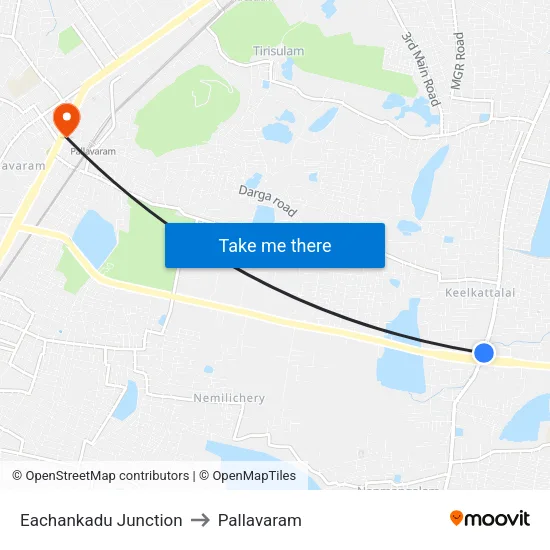 Eachankadu Junction to Pallavaram map