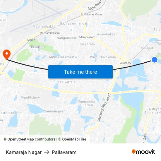 Kamaraja Nagar to Pallavaram map