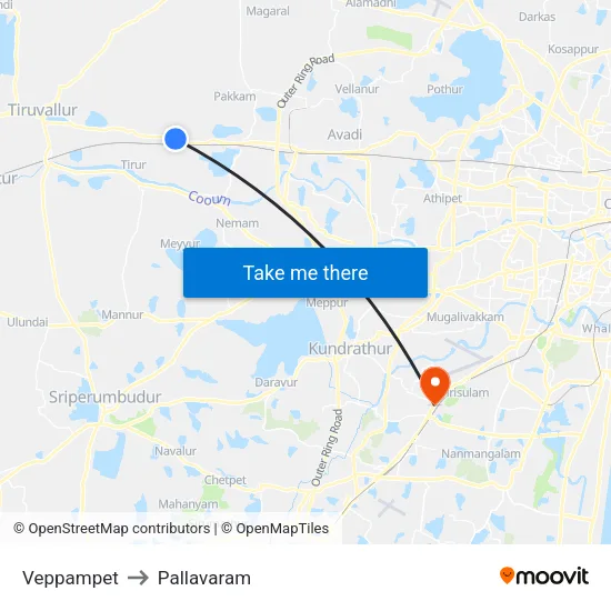 Veppampet to Pallavaram map