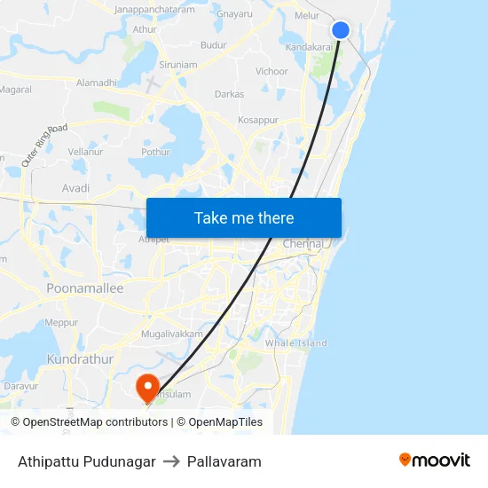 Athipattu Pudunagar to Pallavaram map