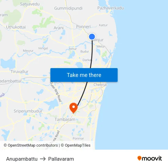 Anupambattu to Pallavaram map