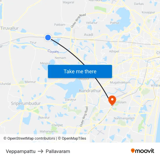 Veppampattu to Pallavaram map