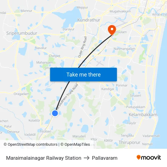 Maraimalainagar Railway Station to Pallavaram map