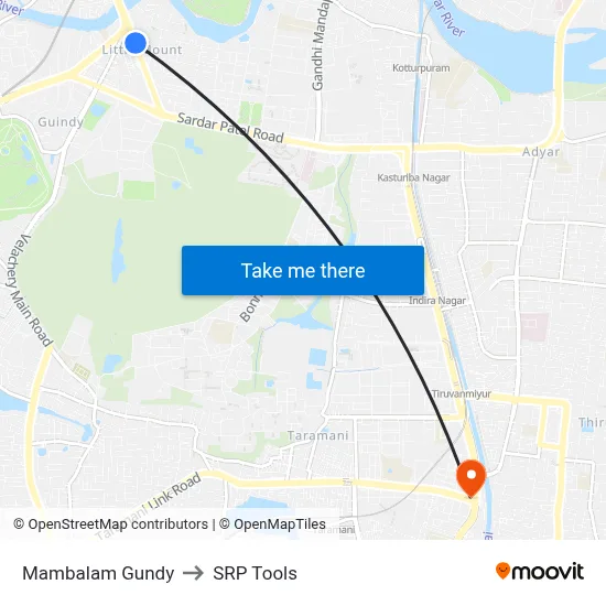 Mambalam Gundy to SRP Tools map