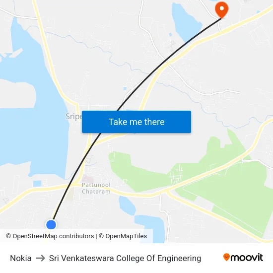 Nokia to Sri Venkateswara College Of Engineering map
