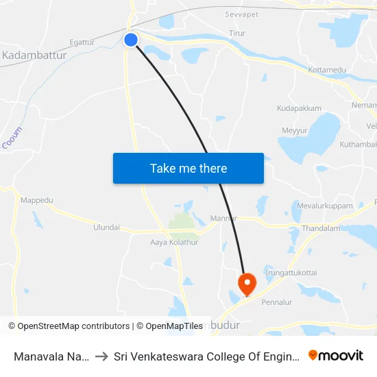 Manavala Nagar to Sri Venkateswara College Of Engineering map