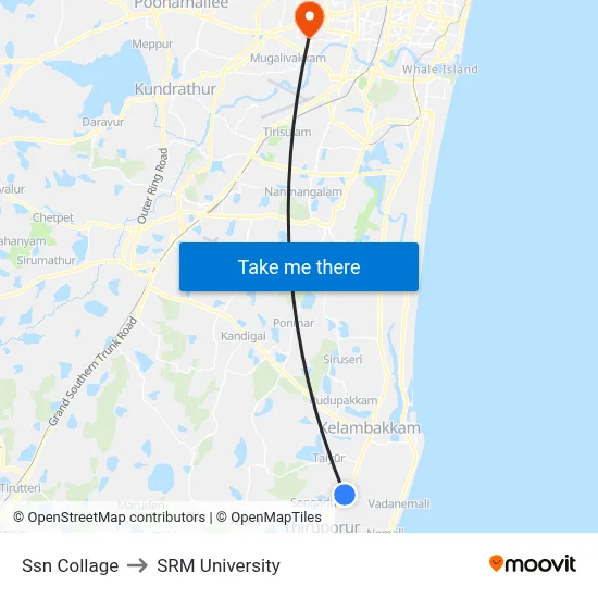 Ssn Collage to SRM University map