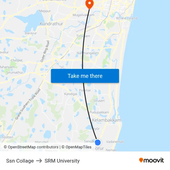 Ssn Collage to SRM University map