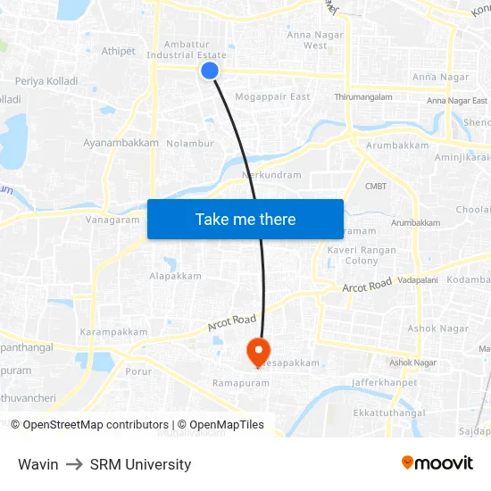 Wavin to SRM University map