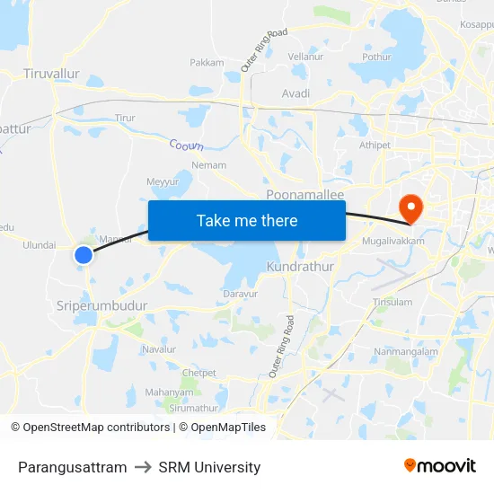 Parangusattram to SRM University map
