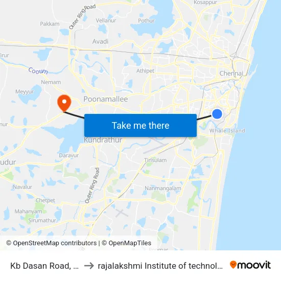 Kb Dasan Road, 25 to rajalakshmi Institute of technology map