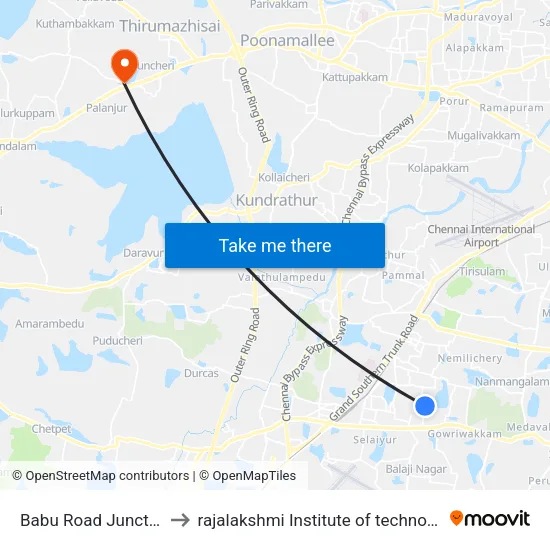 Babu Road Junction to rajalakshmi Institute of technology map