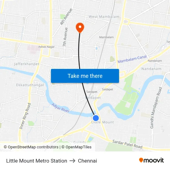 Little Mount Metro Station to Chennai map
