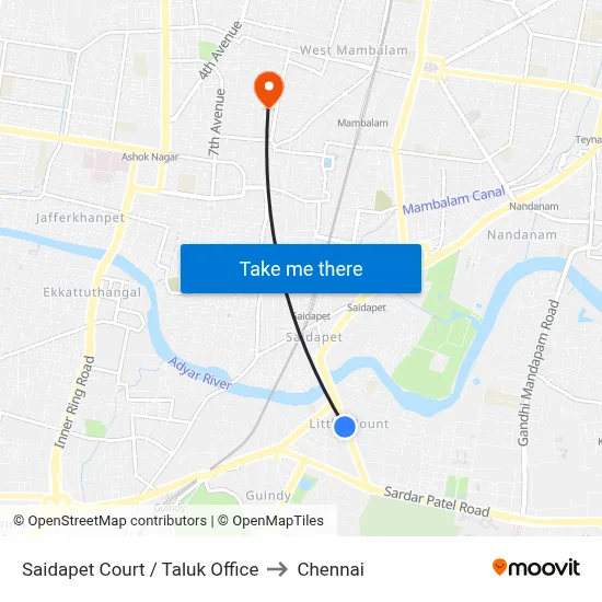 Saidapet Court / Taluk Office to Chennai map