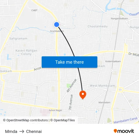 Mmda to Chennai map