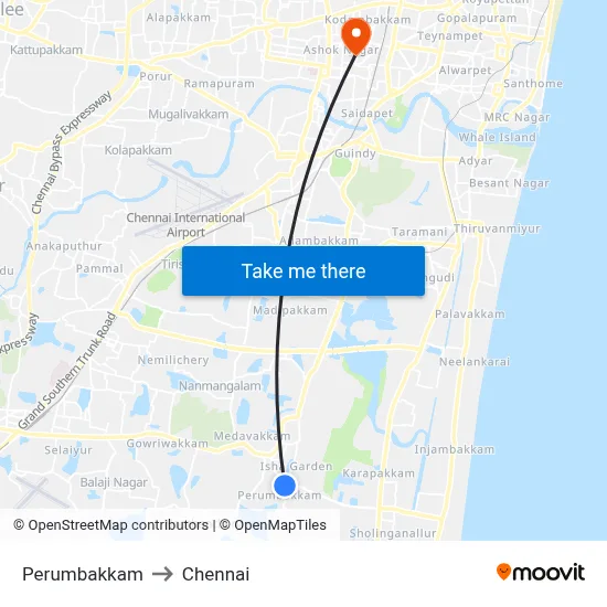 Perumbakkam to Chennai map