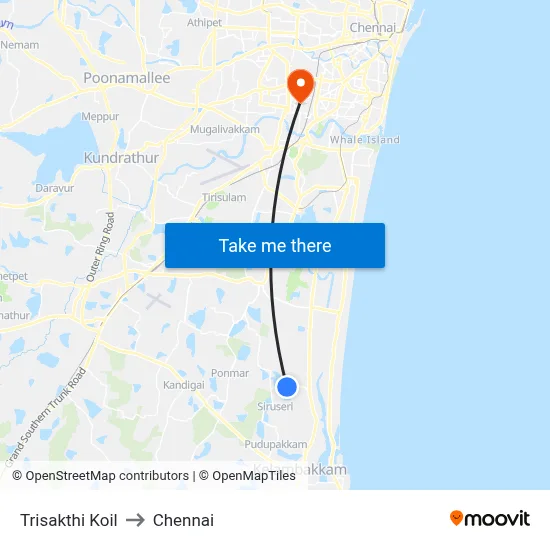 Trisakthi Koil to Chennai map