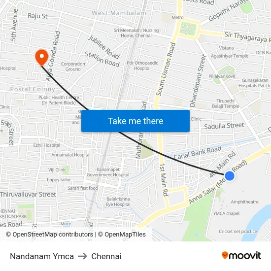 Nandanam Ymca to Chennai map